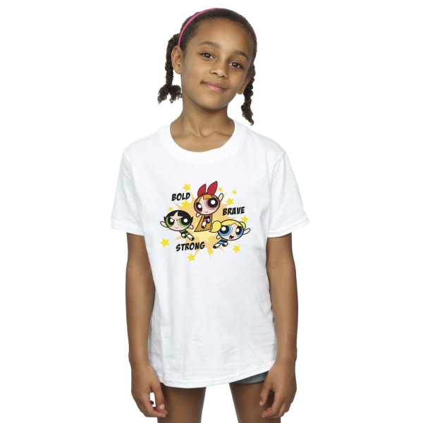 Powerpuff Girls Bold Brave Strong T-paita puuvillaa 5-6 Valkoinen 5-6 vuotta