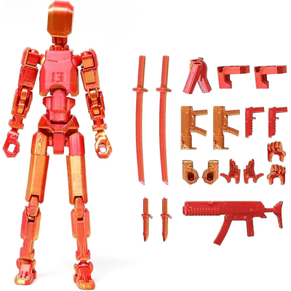 T13 Actionfigur, Titan 13 3D-tryckt Actionfigur, Lucky 13 Actionfigur, Nova 13 Actionfigur Dummy 13 Actionfigur Redgold