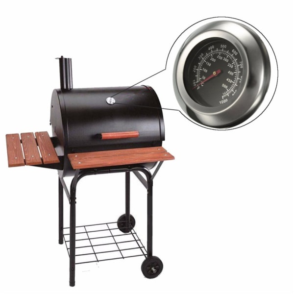Analog grilltermometer i rostfritt stål