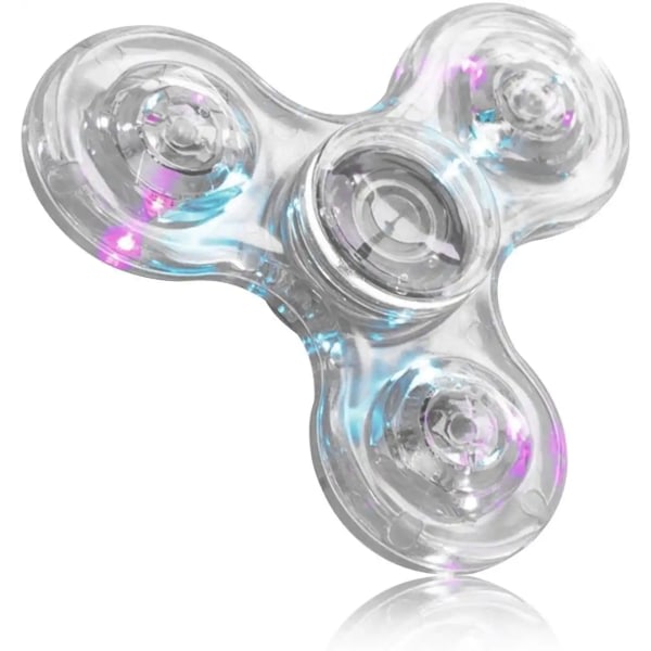 Rainbow Fidget Spinner Lysande Glows in Dark Kids Stress Relief Fun Toy LED