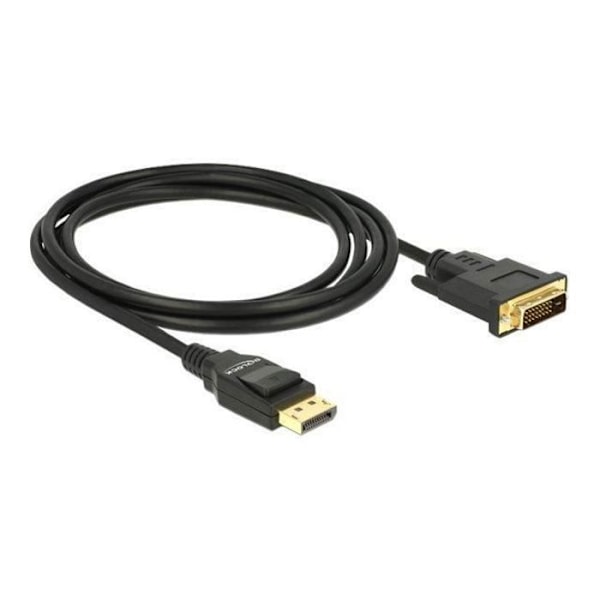 DeLOCK Koblet skjermkabel DisplayPort (M) til DVI-D (M) DisplayPort 1.2a 2 m passiv svart