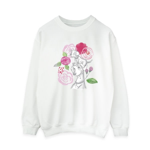 Disney Damer/Damer 101 Dalmatiner Blomster Sweatshirt M Hvid Hvid M