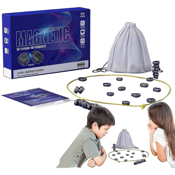 Magnetisk schackspel, rolig bordsmagnetspel Pusselstrategispel, magnetisk brädspel Familiebrädspel Julklapp for barn Vuxna (FMY) B With Rope