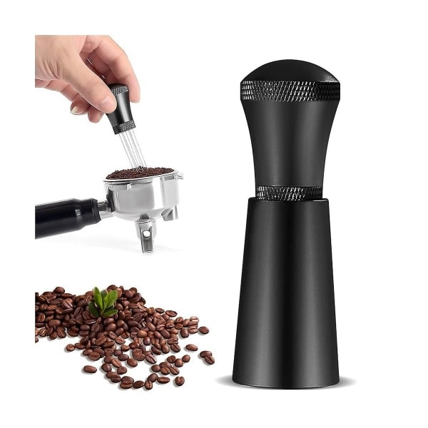 Legert kaffedispenser med stativ 0,3 mm tykt rustfritt stål 7 pinner verktøy Espresso distribusjon svart