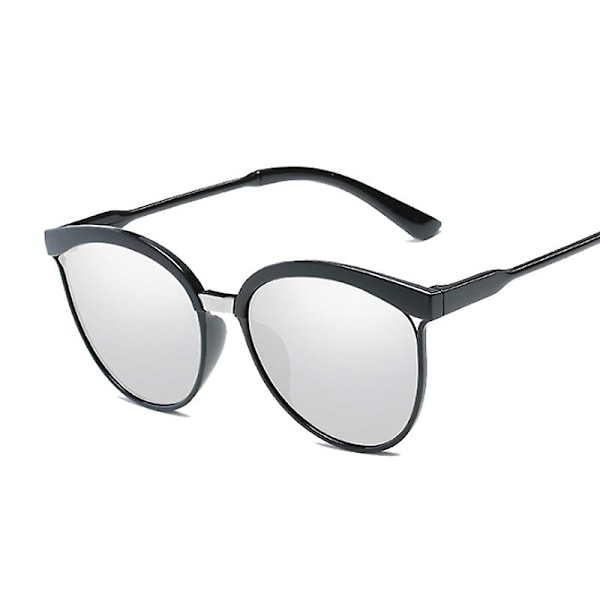 Vintage Svarta Solbriller Kvinde Cat Eye Solbriller Til Kvinde Farve Linse Spejl Dame Solbriller Kvindeligt Modemærke Design Oculo Black Lens