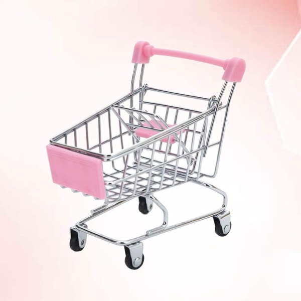 Mini supermarked trolley legetøj indkøbskurv praktisk vogn tilstand