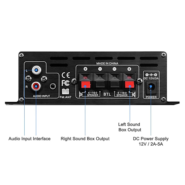 AK380 bil Bluetooth power hjem 12V power lyd- og videoudstyr