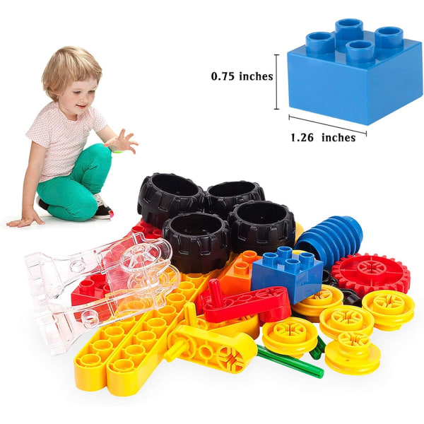 Crane Truck Toy Building Set, Worm Gear Toy Assembly Preschool B