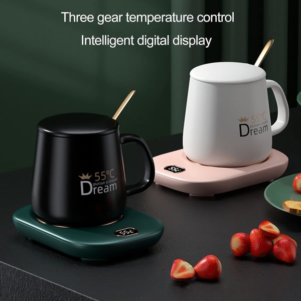 USB-drevet vanntät kaffevärmare for bordsskiva Klasse 3 55°C Universal koppvarmere, vit