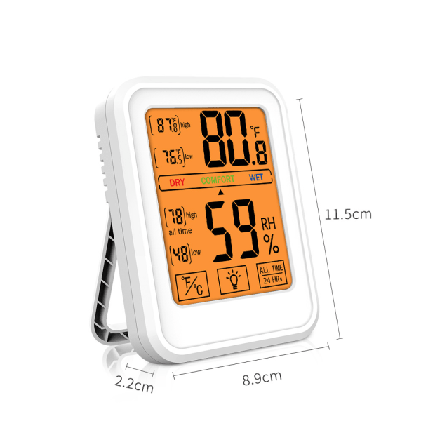 Digital Hygrometer indendørs termometer Fugtmåler med stor
