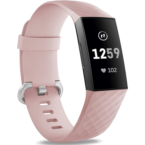 Vattentätt klokke Fitness Sportband Armbånd kompatibel med Fitbit Charge 4 / Fitbit Charge 3 Se- Multi Color PinkSand PinkSand Large