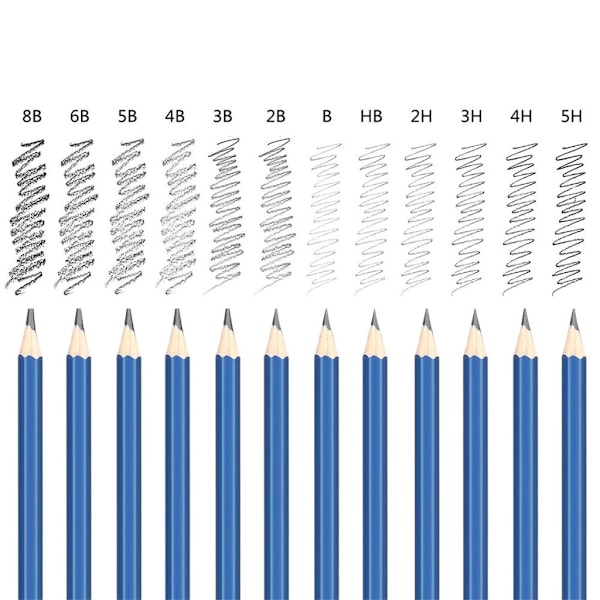 Tegnesæt Blyant Sæt Kulblyant Kunst Håndværk Maleri Skitse Sæt til Student Kunstner Begynder-Xi null - C