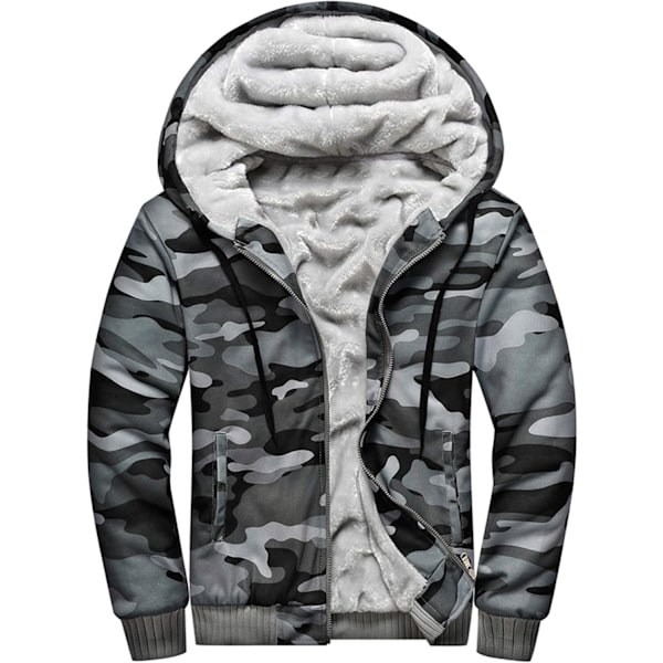 Herr Pullover Termisk Sherpa Fodrad Jumper Jackor Vinter Träning Fleece Hoodie Full Zip Ull Varm Tjock Rockar Ytterkläder 919army Gray 919army Gray M