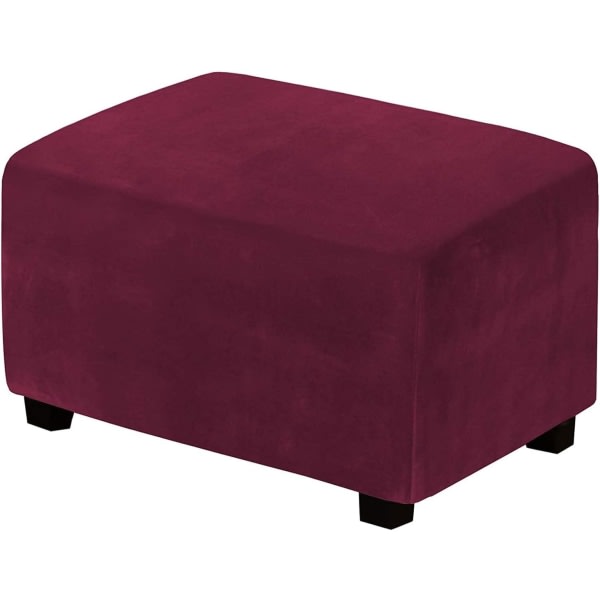 (Burgogne) Stretch Ottoman Covers Velvet Ottoman Cover Rektangel F