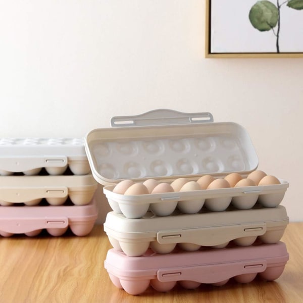 2. Kylskåp Ägghållare Plastbrickor Äggorganisatorer Ägg