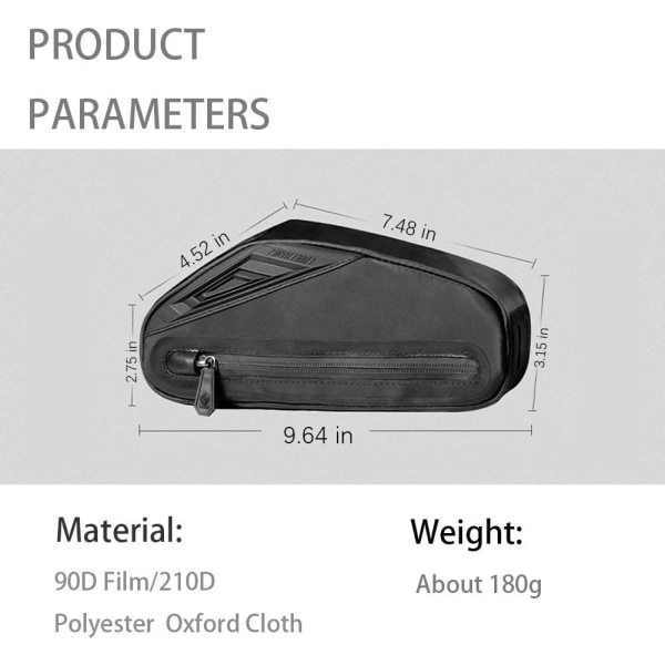 Cykelväska Top Tube, Cykelramväska Triangel Vattentät Sykkel
