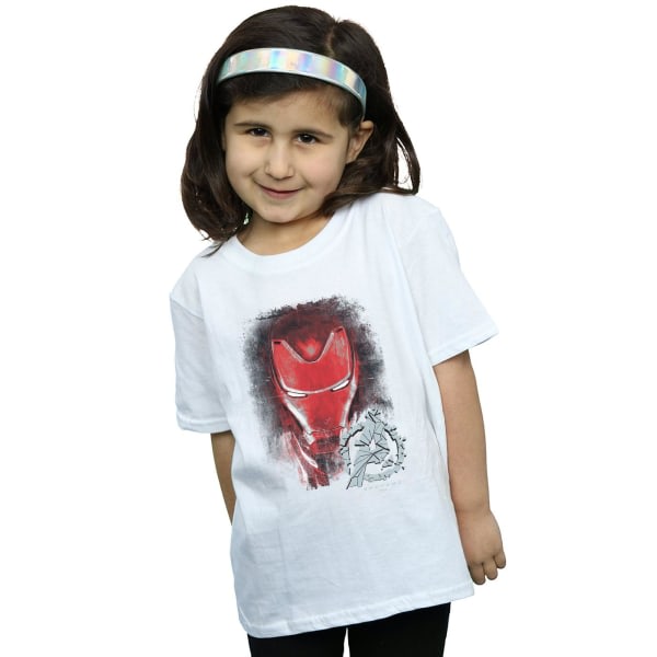 Marvel Girls Avengers Endgame Iron Man T-shirt i borstad bomull 9 White 9-11 Years