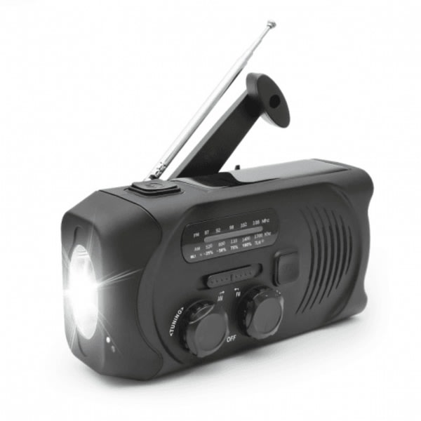 SIGN Hand-Crank Radio med solpaneler, ficklampa och 2000mAh Powerbank