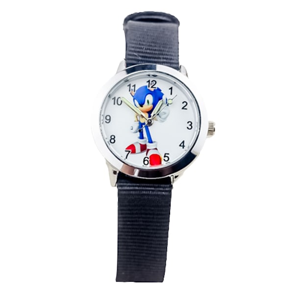 Sonic The Hedgehog Klocka Barn Pojkar Flickor Söt Kvartsklocka black