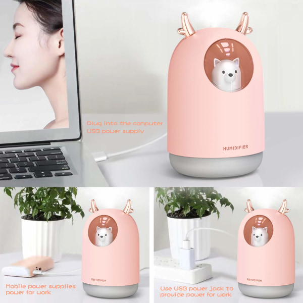 Mini luftfuktare 300ML, Shanmei USB Portable Quiet Baby Home