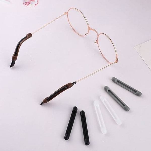 4 par halkfria glasögonkrokar, silikonglasögon tåhållare Öronklämma Glasögonhållare Bekväma öronkuddar