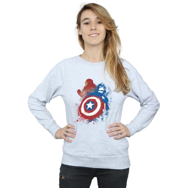 Marvel Womens/Ladies Captain America Civil War Painted Vs Iron Heather Grey M