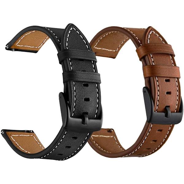 2 stk læderremme kompatible med Galaxy Watch 4 Classic