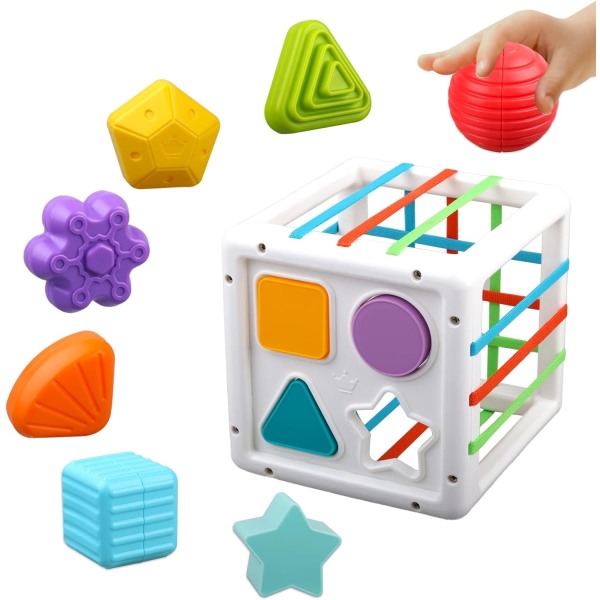 Baby Sensorisk Form Sorteringsblock Leksak - Cube Bin Activity Cent