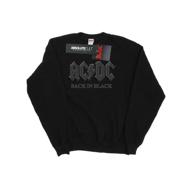 AC/DC Boys Back In Black Sweatshirt 12-13 år Sort 12-13 år