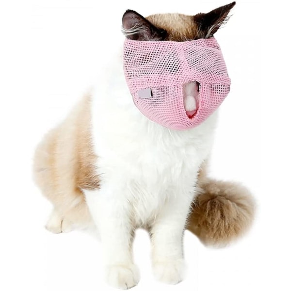 Kattmunkorg med andningsbart mesh, kattmunskydd för att förhindra biti