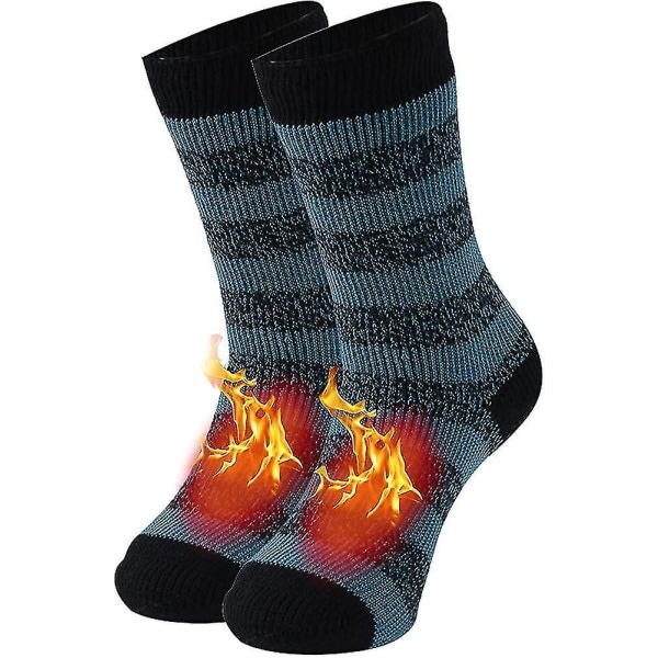 Varme termiske sokker, unisex 2,44 Tog Ultra Tykke Varmisolerte Oppvarmede Crew Sokker