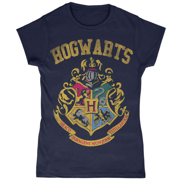 Harry Potter Ladies/Ladies Hogwarts Crest T-paita XL laivastonsininen XL