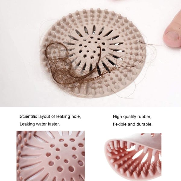 Hårfångare Slitstark hårpropp i silikon Cover Lätt å installere og rengjøre Lämplig for baderom, bad og kjøkken