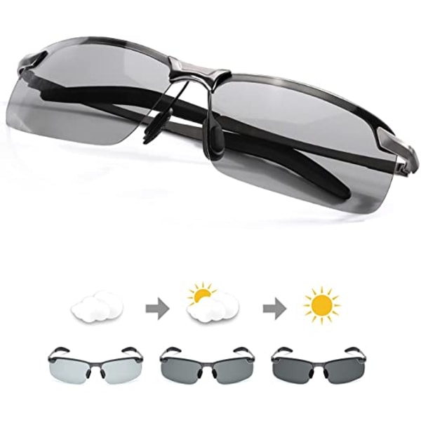 Polariserade solglasögon Photochromic Pilot Style Glasögon UV400 Prot