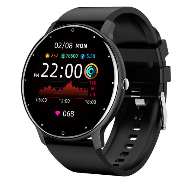 Ekg Blodsocker Smart Watch Herr/Kvinnor Blodtryck Fitness Puls Smart Watch Svart