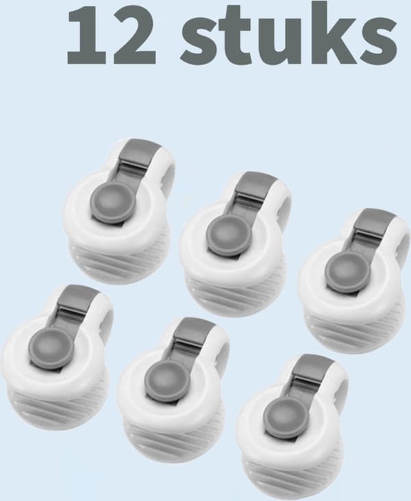 Dyneclips 12 Stykker Robuste Lagner Fastgørelsesclips Grey