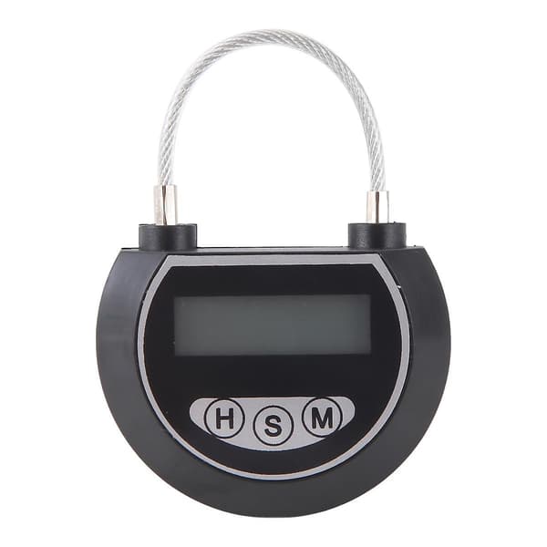 Electronic Time Lock Timer Lock Container Multifunctional Time Lock Container for Toys-XF22--FF- Black