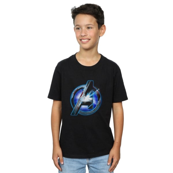 Marvel Boys Avengers Endgame Glowing Logo T-shirt 7-8 år Bla Svart 7-8 år