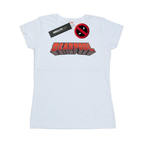 Marvel Dam/Ladies Deadpool Text Logo puuvillainen T-paita S Valkoinen Valkoinen S
