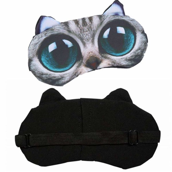 Animal 3D Funny Sleep Eye Mask för att sova, Katt Hund Mjuk plysch Ögonbindel Sömnmasker Cover för barn Flickor Män Kvinnor Flygresor (2-pack)