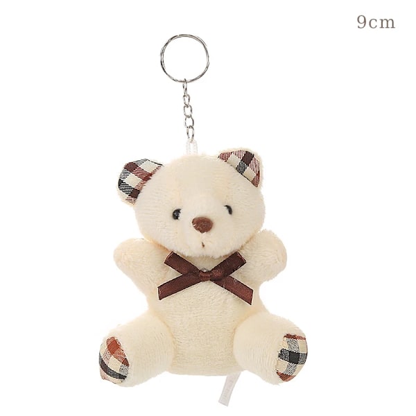 Plysjbjørn fluga Teddy Bear Plysj nallebjørn dukke henge beige galler beige