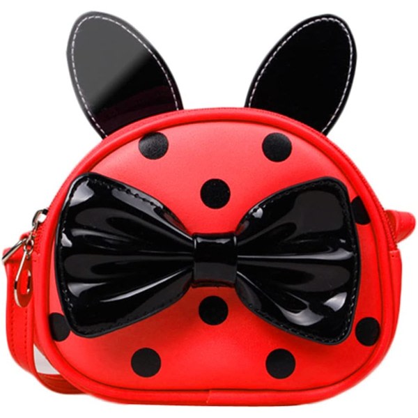 Bowknot handväska för flickor Polka Dot söt kanin (röd & svart)