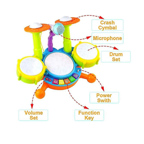 Multifunktionelt trommesæt babyklaver elektriske musikinstrumenter