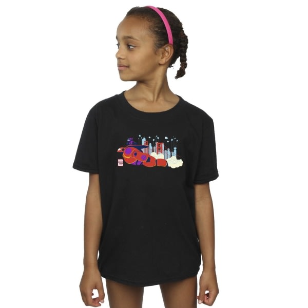 Disney Girls Big Hero 6 Baymax Hiro Bridge T-skjorte i bomull 9-11 Svart 9-11 år