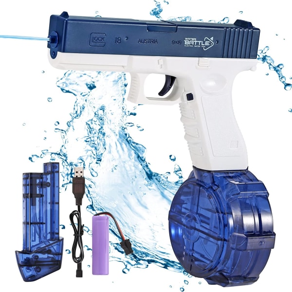 Elektrisk vannpistol for barn, to vattenkammare (blå)
