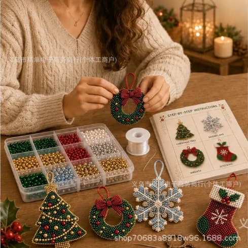 Bærbart, finurligt og yndigt nyt perlepynt DIY-sæt til juleperler Christmas tree