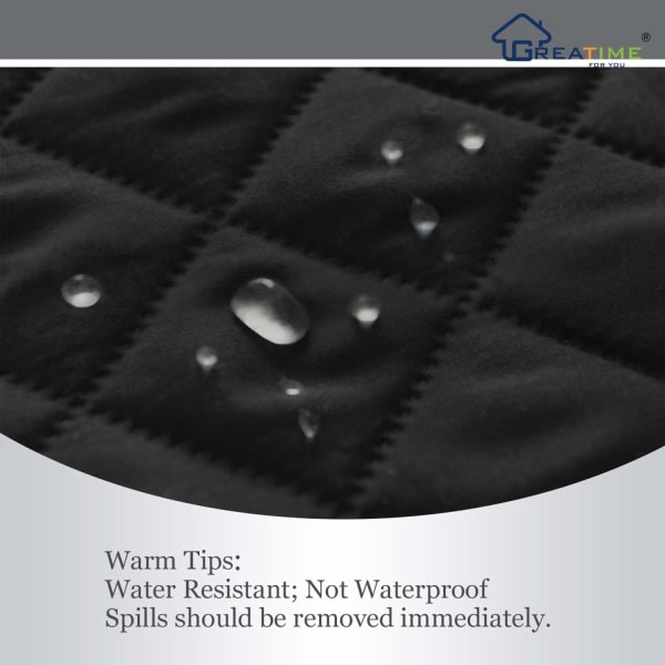 Sofatrekk Slipetrekk Vendbart møbeltrekk Vanntett Sofatrekk med elastiske stropper (Enkeltseter, svart）