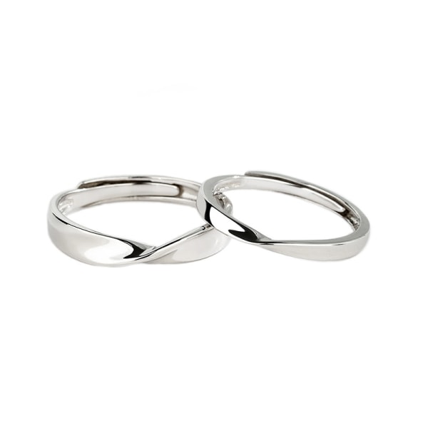 2st Matchande Love Knot Ring 925 Sterling Silver Bröllopsring