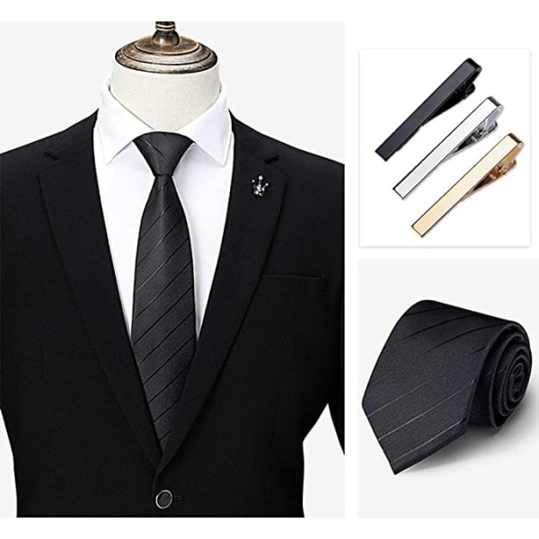 3 pakke slipsclips til mænd med lange stilarter