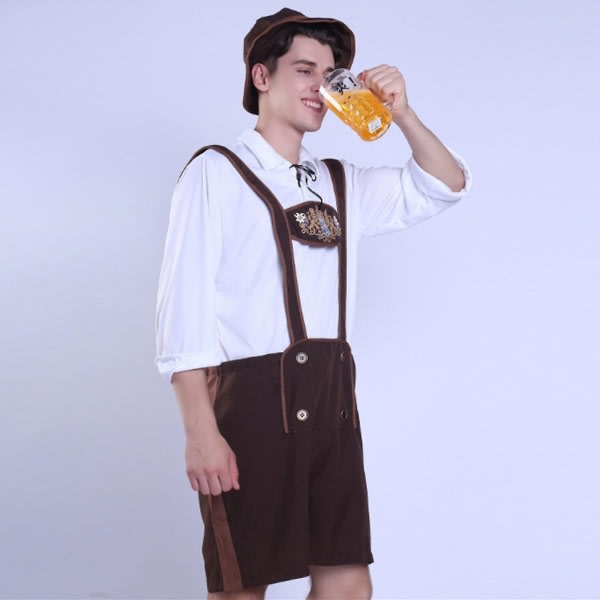 Nya Hot Herr Oktoberfest Läderbyxor Tysk bayersk Oktoberfest Party Kostym